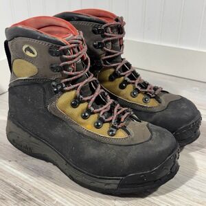 Simms Rivershed Fly Fishing Wadding Boots Size 8 W\ Metal Studded Rubber Soles